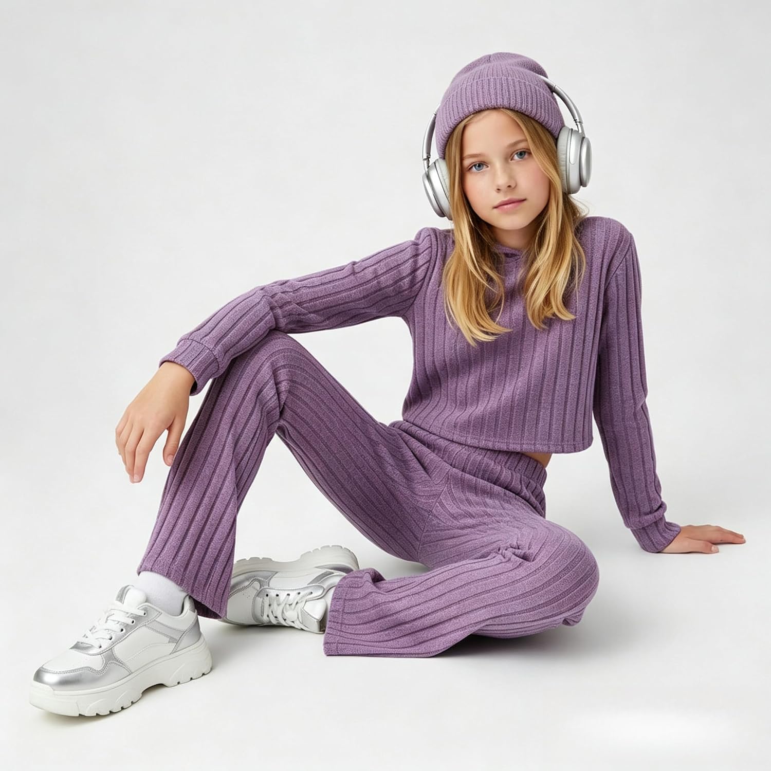 Nlieafes Tween Girls Long Sleeve Fashion Top & Pant Outfit Set, 6-12 Years