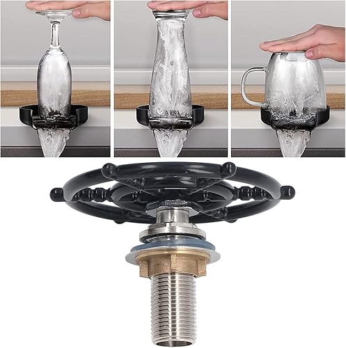 Enjuague de vidrio G12, grifo de cocina, lavadora de botellas de material de acero inoxidable, limpiador de tazas, lavadora de tazas de agua de 360