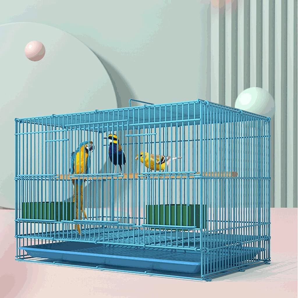 Jaulas para Pájaros De Hierro Forjado, Jaula para Pájaros con Soporte Rodante, Casa para Pájaros De Alta Capacidad, Transportín Cuadrado, Jaulas para Pájaros De Exterior,S