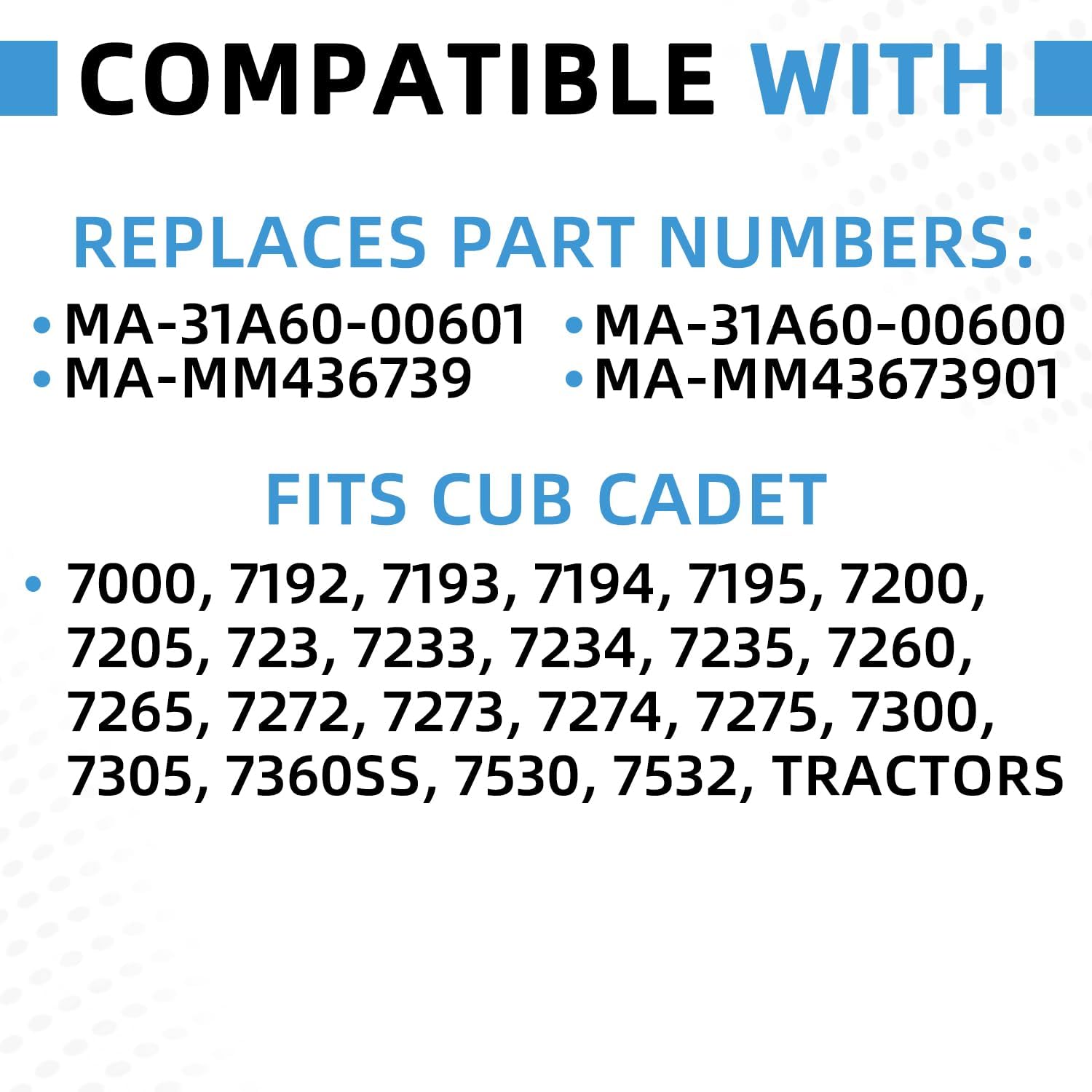 MA-31A60-00601 MA-31A60-00600 MA-MM436739 MA-MM43673901 Upgraded Electric Fuel Pump Compatible with CUB CADET 7000 7195 7235 7260 7272 7300 7305
