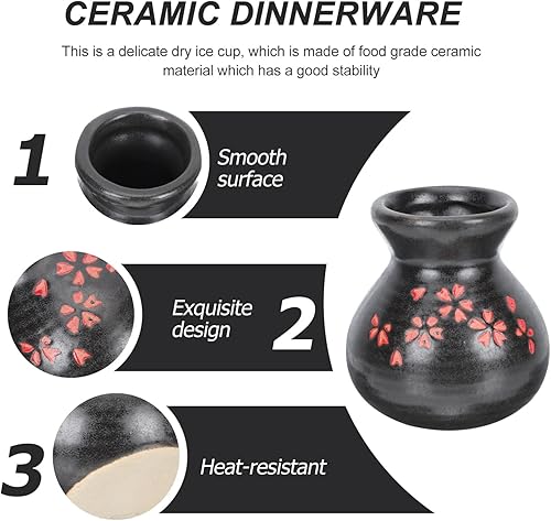 Miniatura 4 de YARNOW Bandeja japonesa para aperitivos de tanque de hielo seco, jarrones vintage, contenedor de alimentos, bandeja para servir sashimi, recipiente