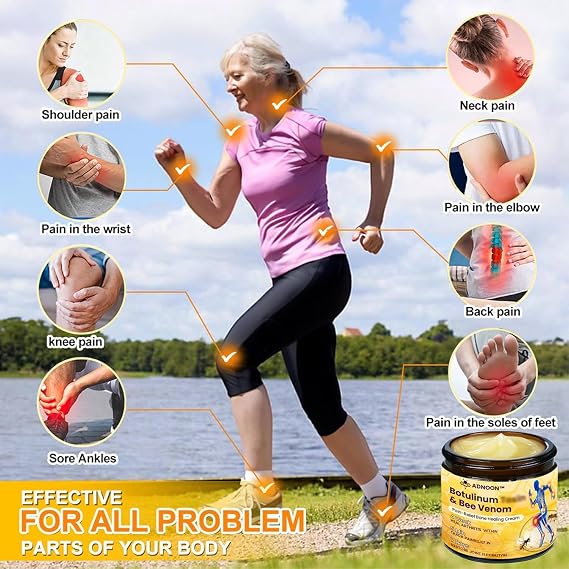Botulin-um Toxin & Bee Venom Pain-Relief Bone Healing Cream, Professional Joint & Bone Therapy Crem, Bee Venom Joint Pain Treatment Cream for Back, Neck, Hands, Knee (2)