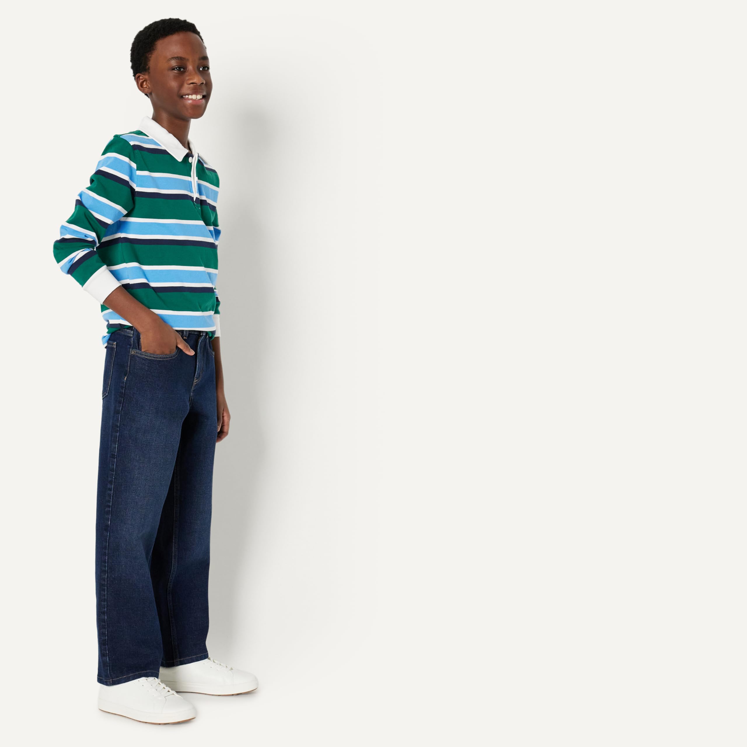 Amazon Essentials Jean Baggy Moyennement Extensible, Coupe Ample Garçon