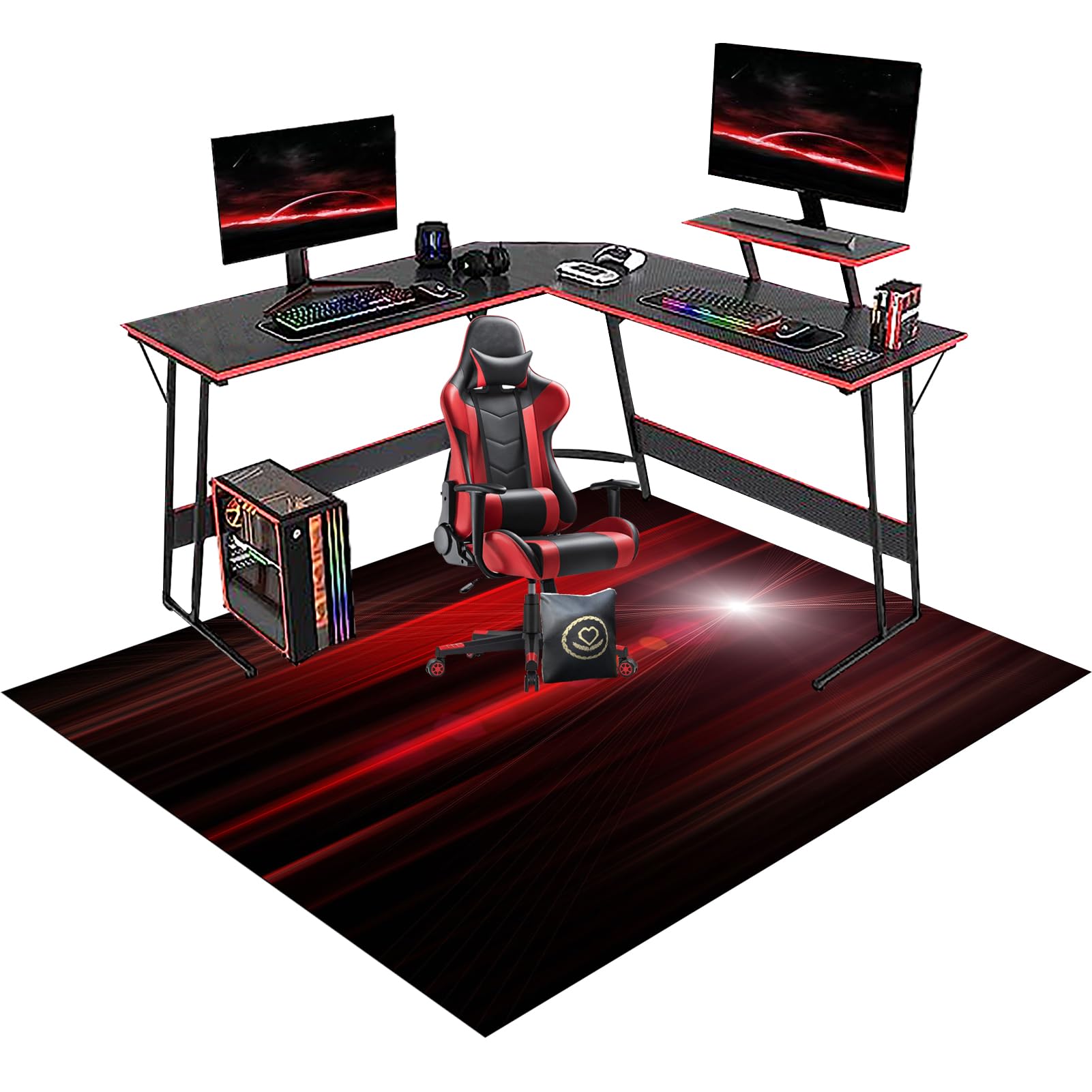90 x 140 cm Tapis Chaise de Bureau, Tapis de Chaise Gaming Antidérapant Protège Parquet Chaise roulettes, Tapis de Sol pour Bureau Plancher de Bois, Tapis Protège-Sol pour Chaise de Bureau