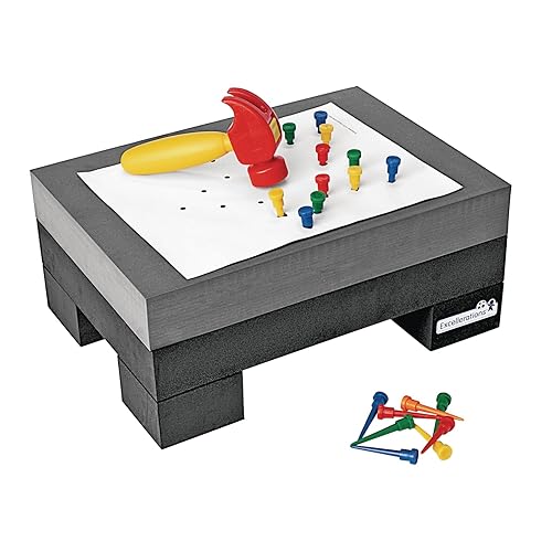 Excellerations Pound-A-Pattern Set, 14 x 10 x 4 pulgadas, juguetes educativos para niños, STEM, manualidades para niños, juguete de martillo para