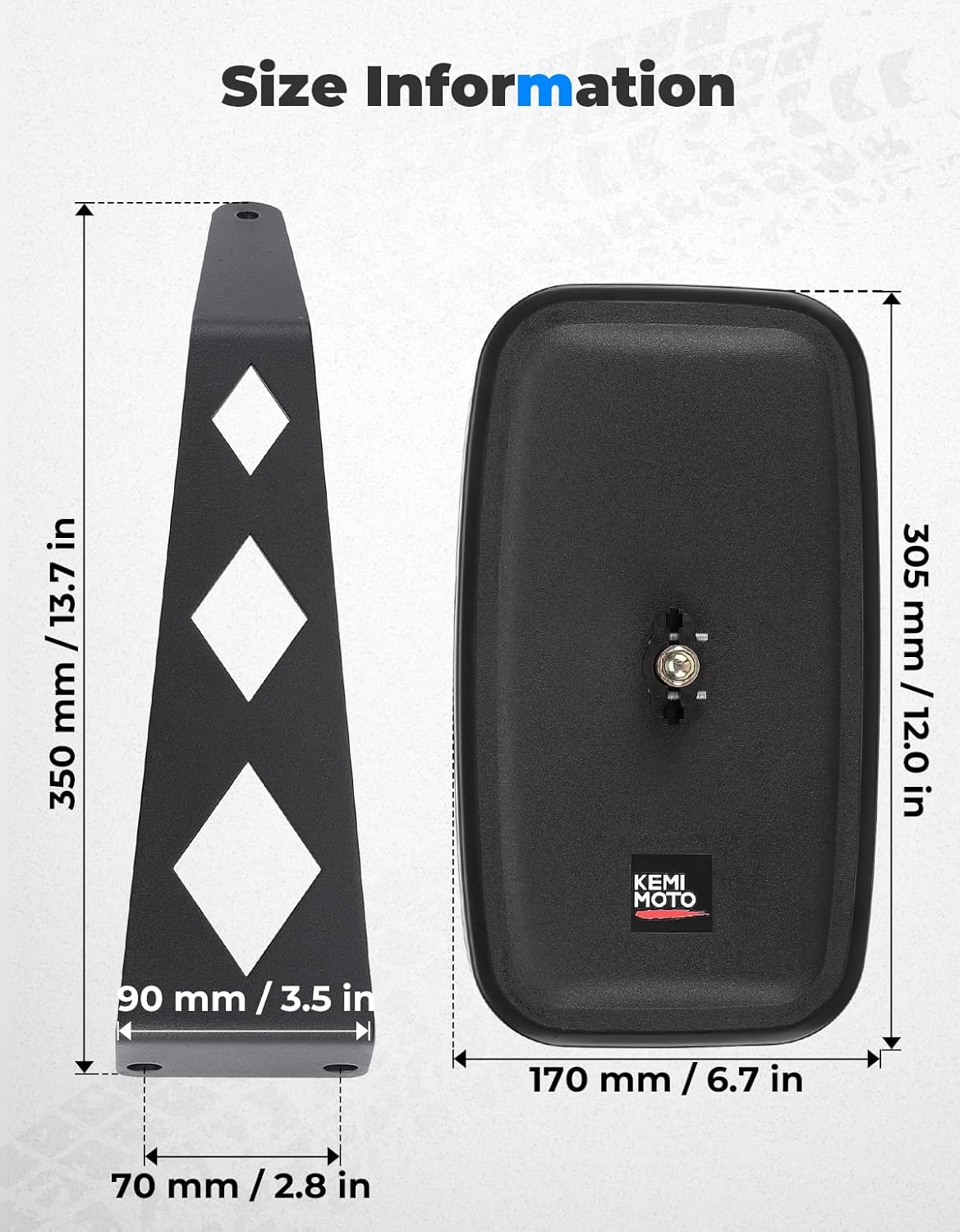 KEMIMOTO Tractor Side Mirrors Compatible with John Deere 5000 and 6000 Series Improved Visibility and Safety While Operating Your Tractor