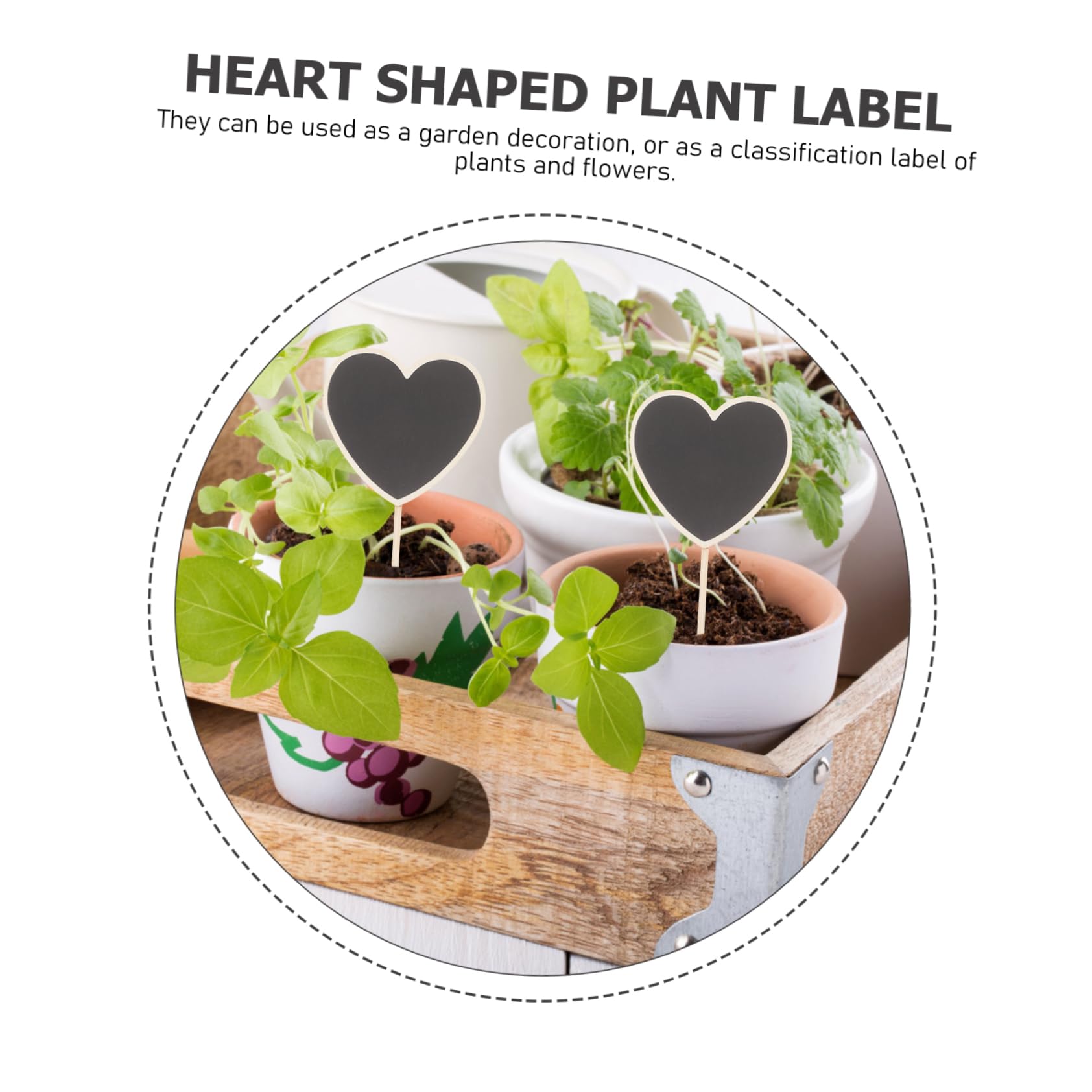 YARNOW 90pièces Étiquettes De Plantes Forme De Cœur De Marqueurs De Jardin Pour Classifier Vos Fleurs Et Plantes Accessoires De Décoration De Jardin Mariage