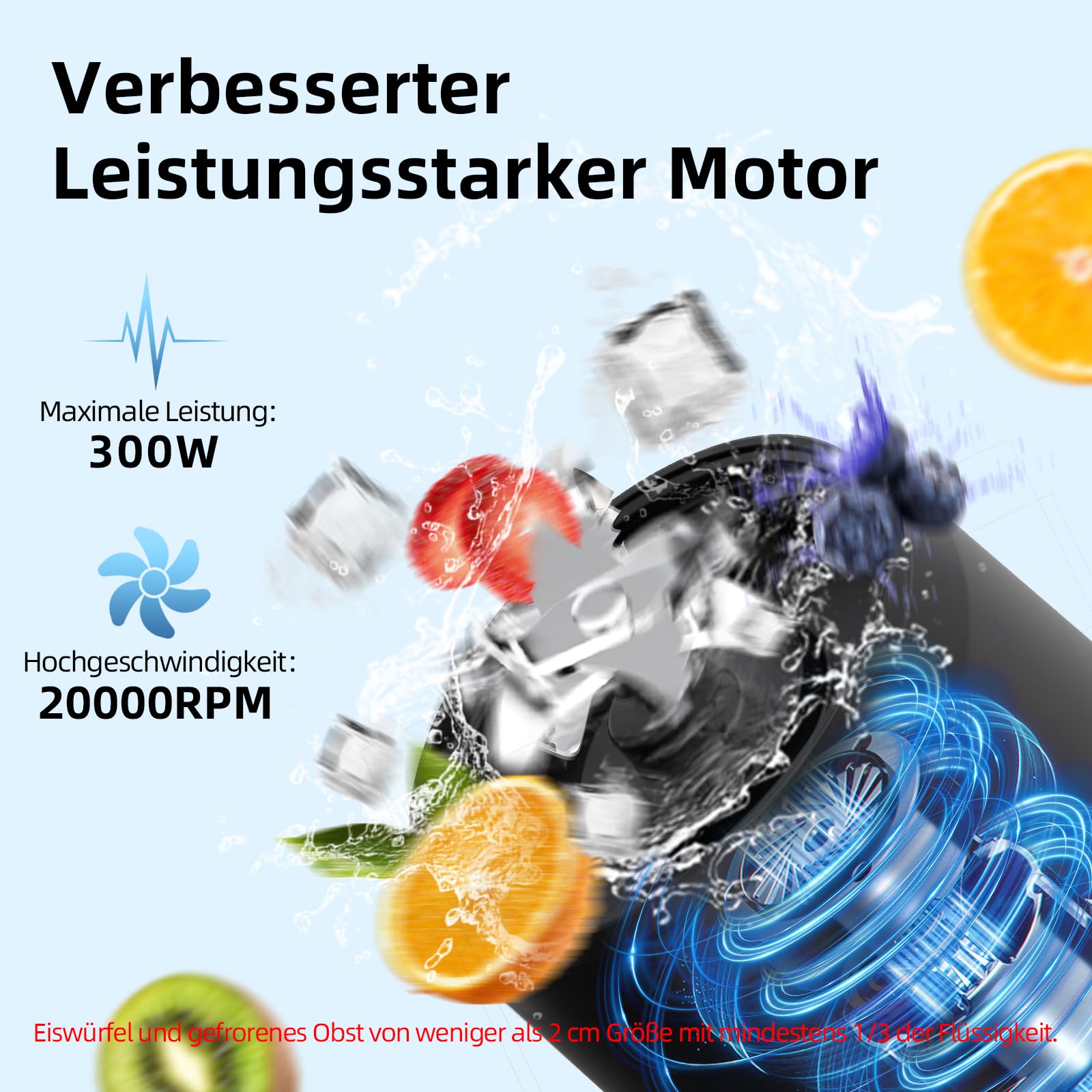 DENOKIN Tragbarer Mixer, 700ml Smoothie Maker to Go, Mini-Standmixer mit 6-Klingen Edelstahl, Wiederaufladbarem Typ-C Portable Blender mit Reisedeckel, BPA-freie, Blade-Reversal-Technologie