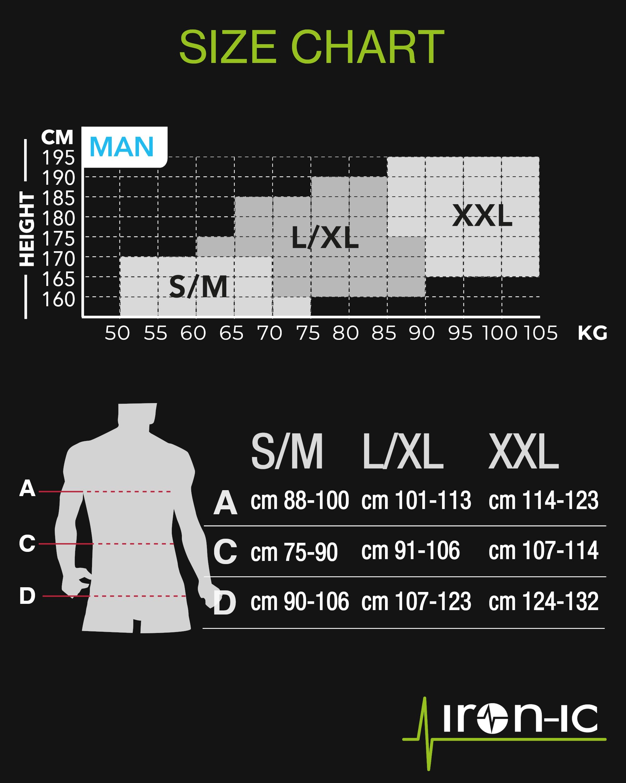 Iron-Ic - Camiseta térmica de manga larga para hombre sin costuras nivel 2, transpirable y antibacteriana, baselayer técnico para entrenamiento y al aire libre - Art. 201658