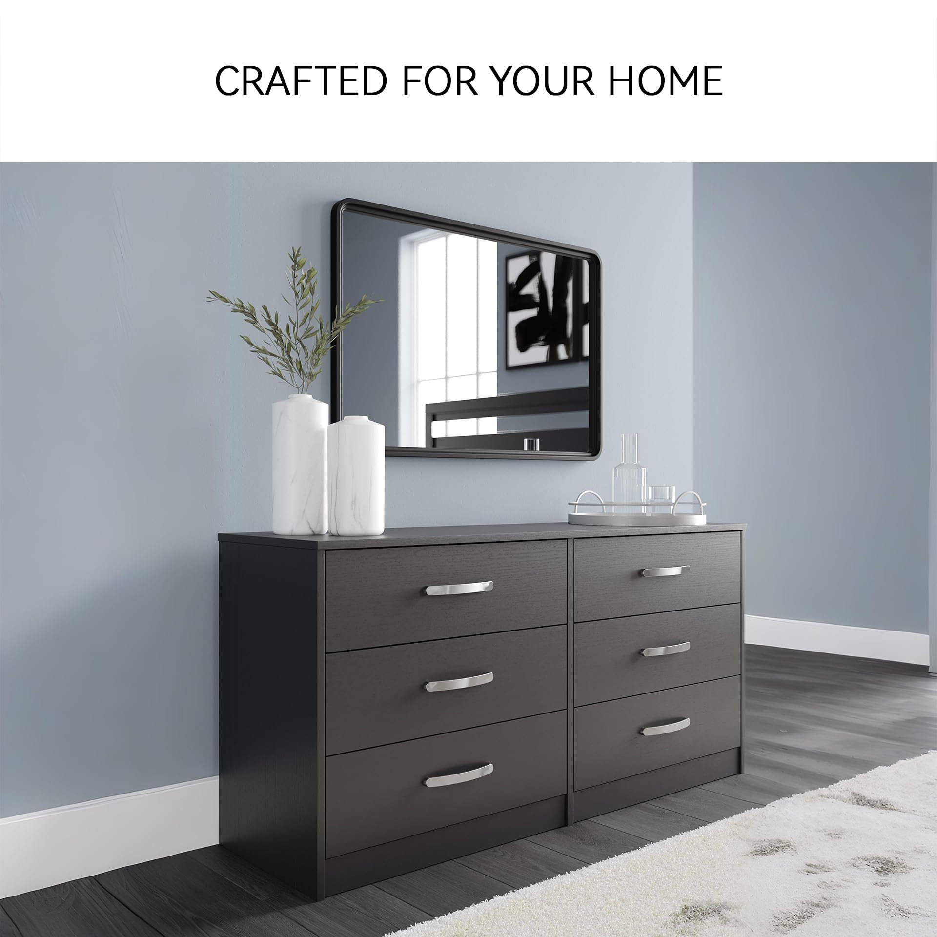 ashley dresser black Signature Design by Finch Contemporary 6 Drawer Dresser, : Home & Kitchen Color:Multi loop:Women's Dress Penny ($160) Suzhoufashion Cut Out Jersey Spacious enough to hold