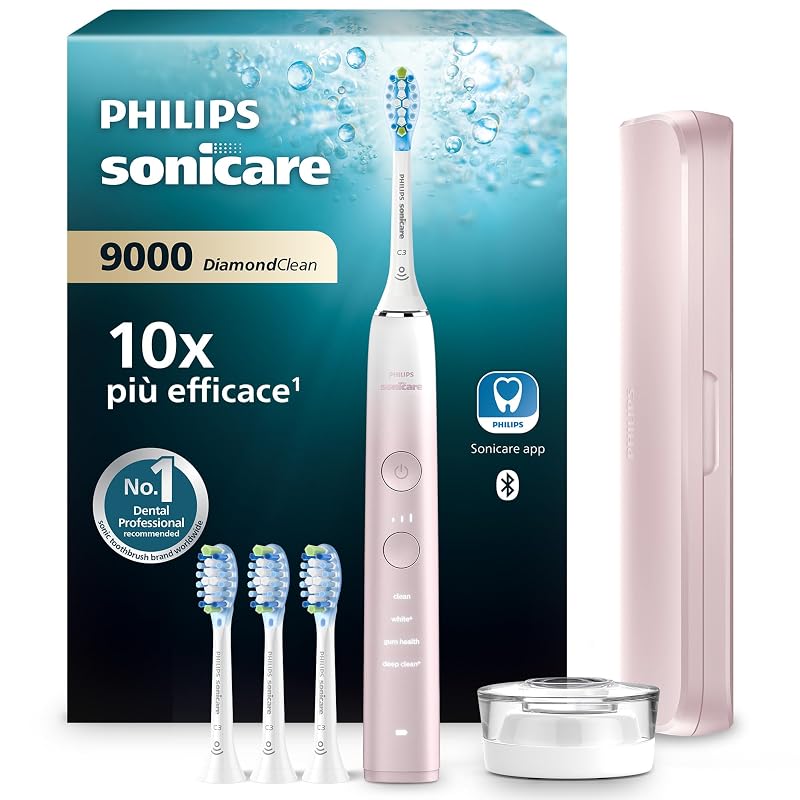 Philips Sonicare DiamondClean 9000 rosa — sensore pressione e 4 modalità