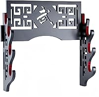 Vista 6 de Eforlife - Soporte de pared de terciopelo para espada, soporte de exhibición con tiras de fieltro para katana, wakizashi, Genji y espadas samurái