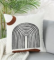 Vista 27 de Merrycolor Fundas de almohada bohemias de 20 x 20 pulgadas, copetudas, modernas de mediados de siglo, fundas de almohada abstractas de hojas Boho-a2