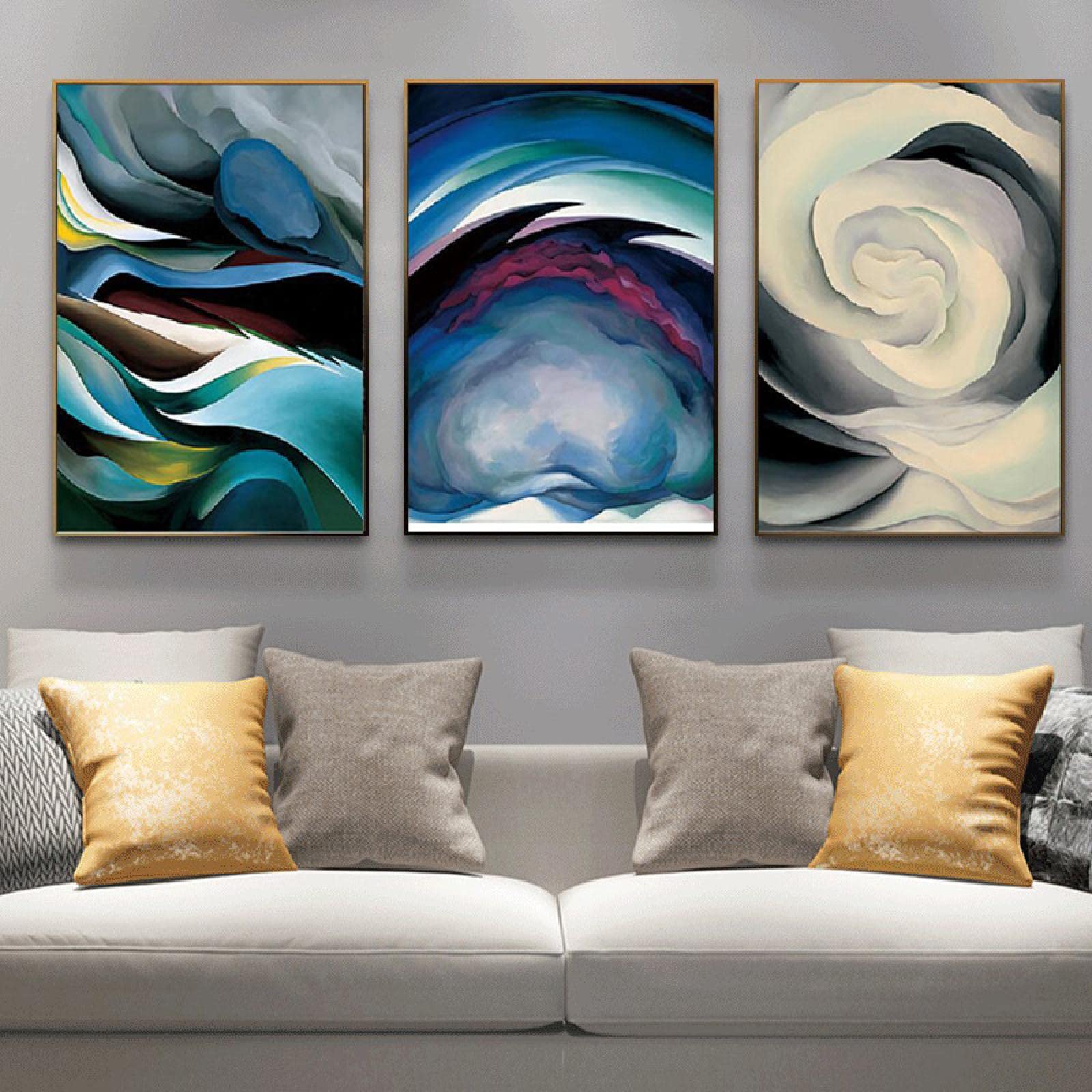 Cuadros abstractos sin marco para renovar paredes vacías juego de 3 lienzos 40x60 cm 7