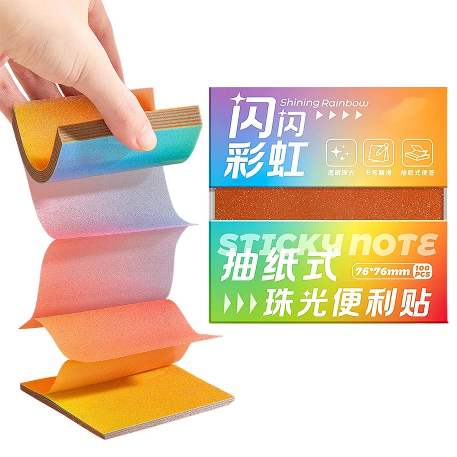 Blocco Note Adesivo Glitter 100 Fogli Memo Glitter Colorati Impermeabili