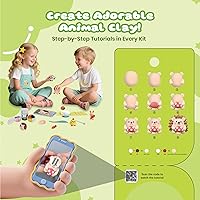 Vista 3 de Kit de arcilla seca al aire, 12 arcillas para modelar de animales para niños, arcilla Model Magic con herramientas de escultura y tutoriales, segura