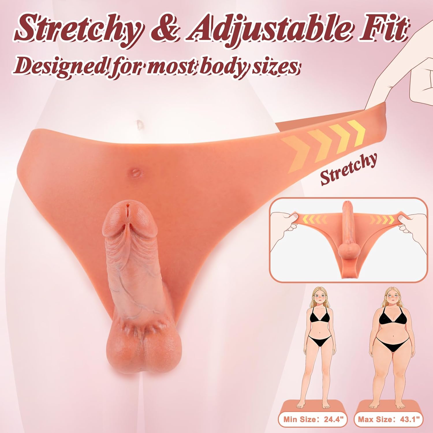 Realistic Strap-On Dildo Panties for Couples - Solid Silicone Dildo with Harness, Strapon Harness Adult Sex Toys with 7.3'' Solid Penis, Wearable Dildos Panties for Women Lesbian Pegging Roleplay