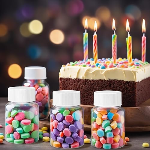 Miniatura 9 de Lamoutor Botella de píldora transparente, 30 unidades, botella de medicina, botella de reactivo vacía, recipientes químicos con tapas para medicina