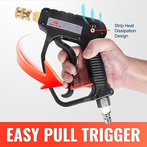 Miniatura 4 de YAMATIC Pistola de lavado a presión flexible de 5000 PSI 12 GPM con varilla de extensión  5 puntas de boquilla  Adaptador M22 y 38 pulgadas  Kit de