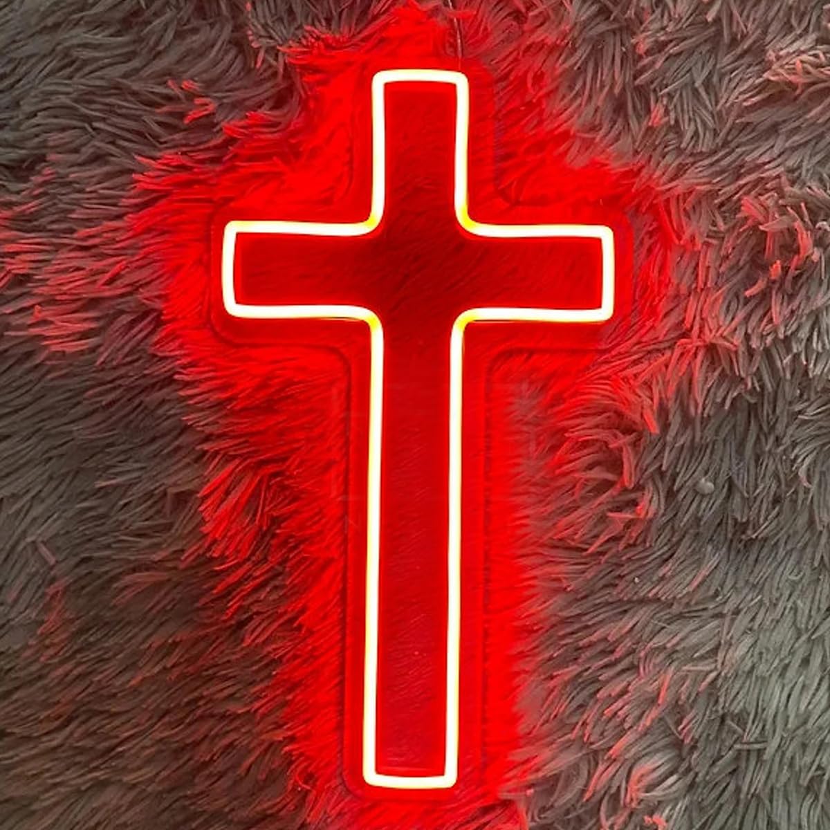 Insegna al neon a forma di croce con Gesù, decorazione da parete, alimentata tramite USB, luci al neon per la casa, camera da letto, Natale, Pasqua, battesimo, eventi religiosi, decorazione per la