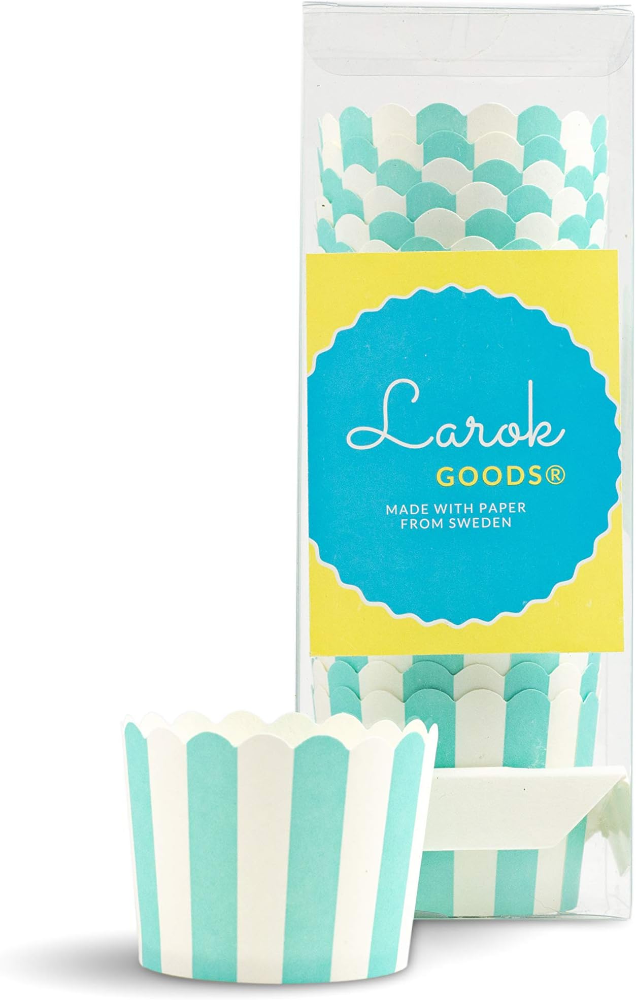 High Heat Cupcake Liners (24, Blue Stripes)