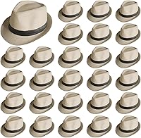 GWWZHI 30 Pack Bulk Fedora Hats - Short Brim Panama 1920s Gangster Hats for Men Women Party Wedding Costume 58cm