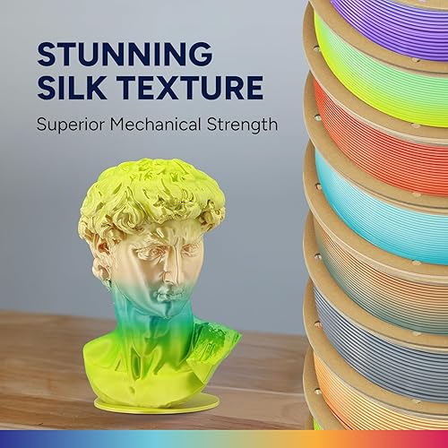 Vista 33 de OVERTURE Filamento de ácido poliláctico de seda, 1/16 de pulgada, acabado bicolor, suave y brillante, carrete 2.2 libras, para joyería de cosplay