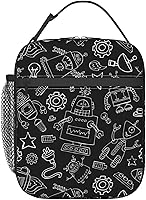 Vista 14 de Bolsa de almuerzo con joystick de juego verde, bolsa de almuerzo aislada, contenedor de comida para escuela, trabajo, picnic, viajes