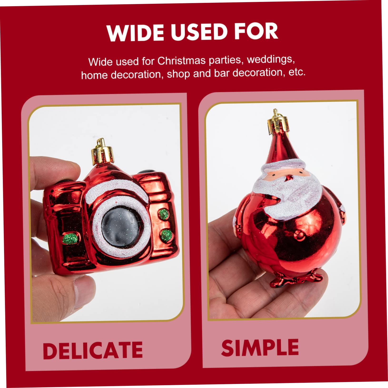 Amosfun Weihnachtskugel 5 Sätze Christbaumschmuck Weihnachtsdeko Weihnachts Party Weihnachtsstiefel Dekorationen Hängende Weihnachtskugeln Weihnachtsbaumschmuck Zum Aufhängen Rote Anhänger 6 Stück * 5
