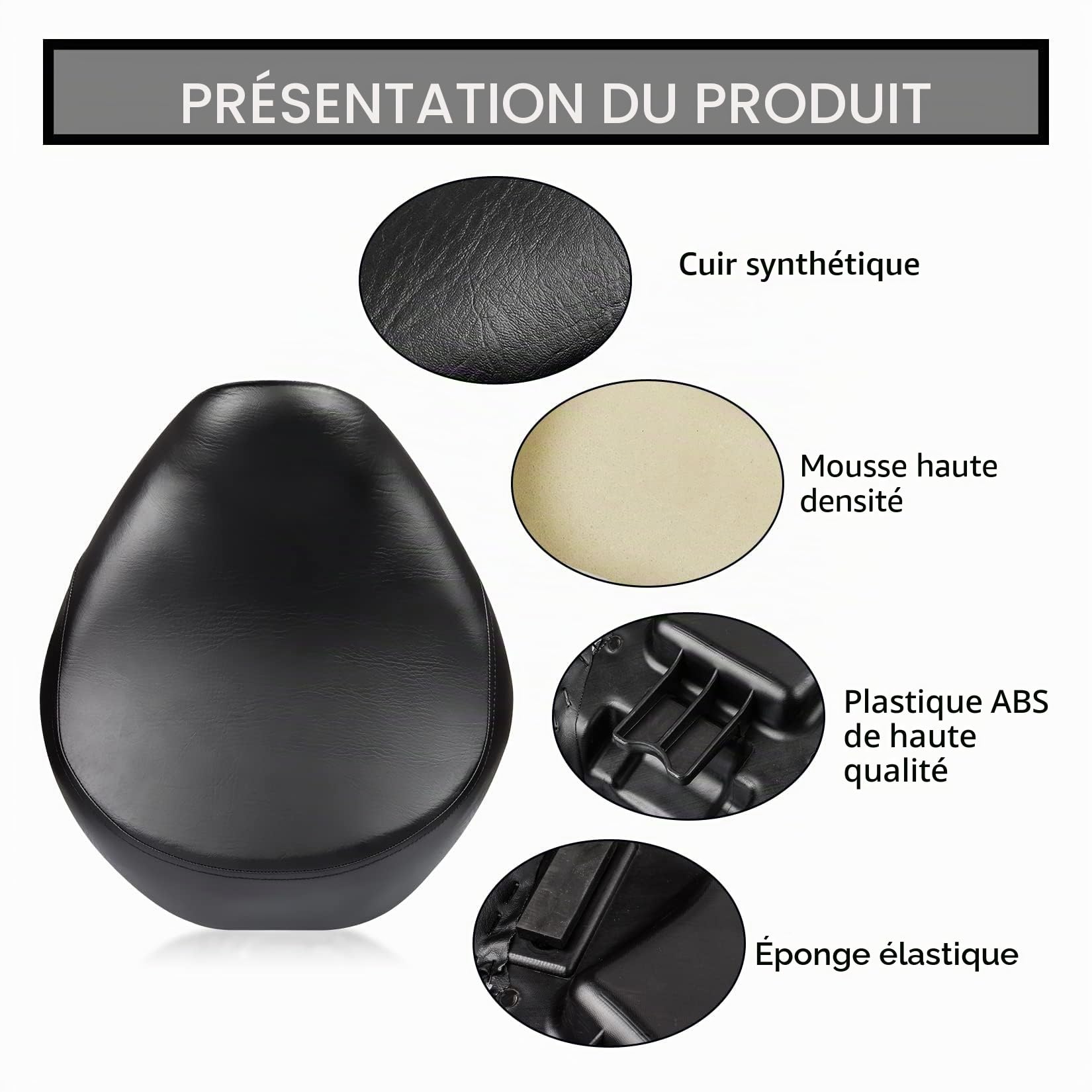 Moto Assise Cuir Confortable Pad Banquette Avant Siège Coussin de siège Pour Shadow ACE VT750 1998-2003