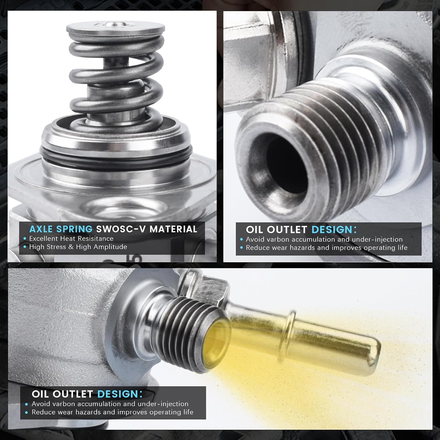 CM5Z-9350-CB High pressure fuel pump - Replace with Ford Focus 2012-2018 2.0L L4 - OEM:HP16412 FI1515 HM10009