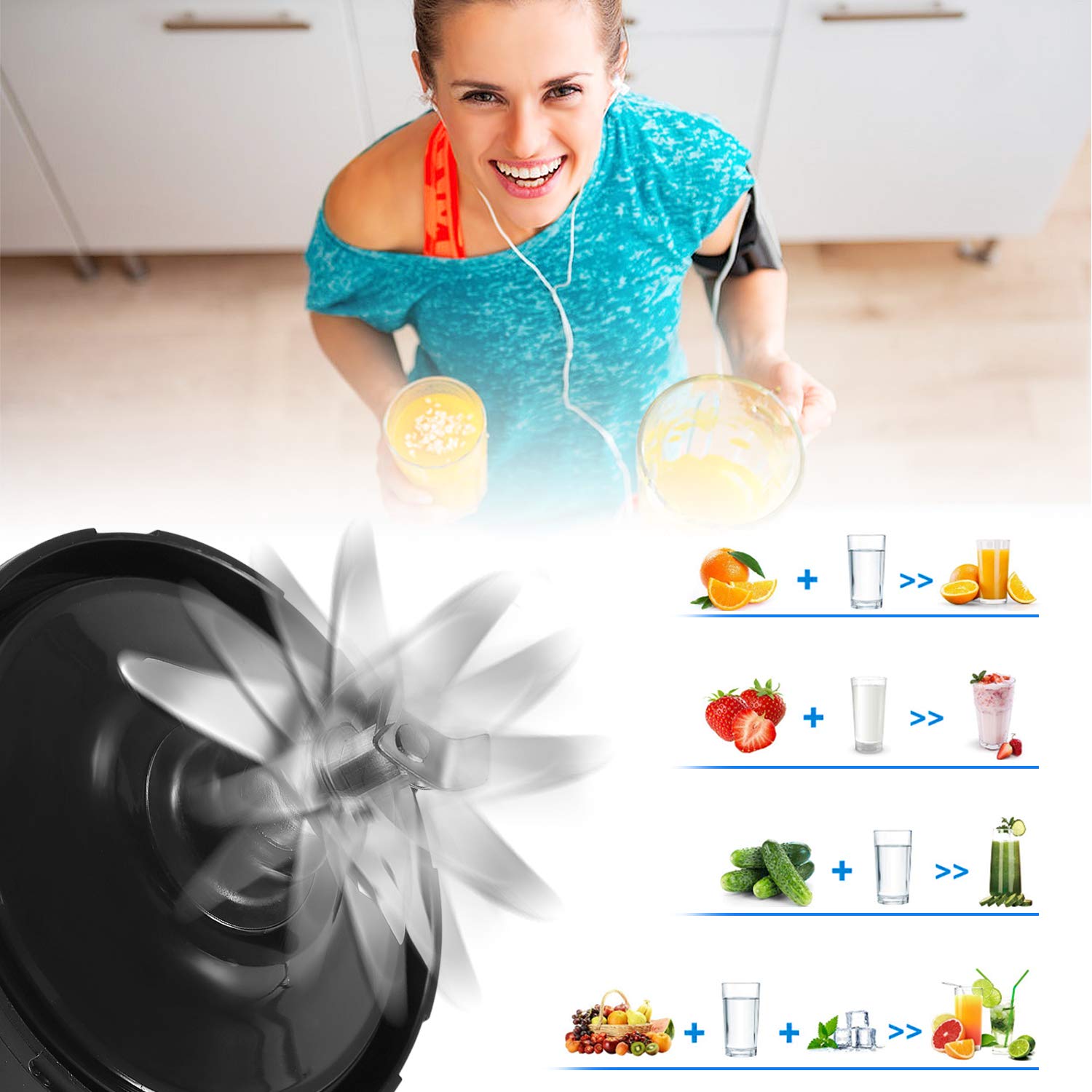 Ninja Blender Replacement Parts, Ninja Bottom Blade 7 Fins Replacement