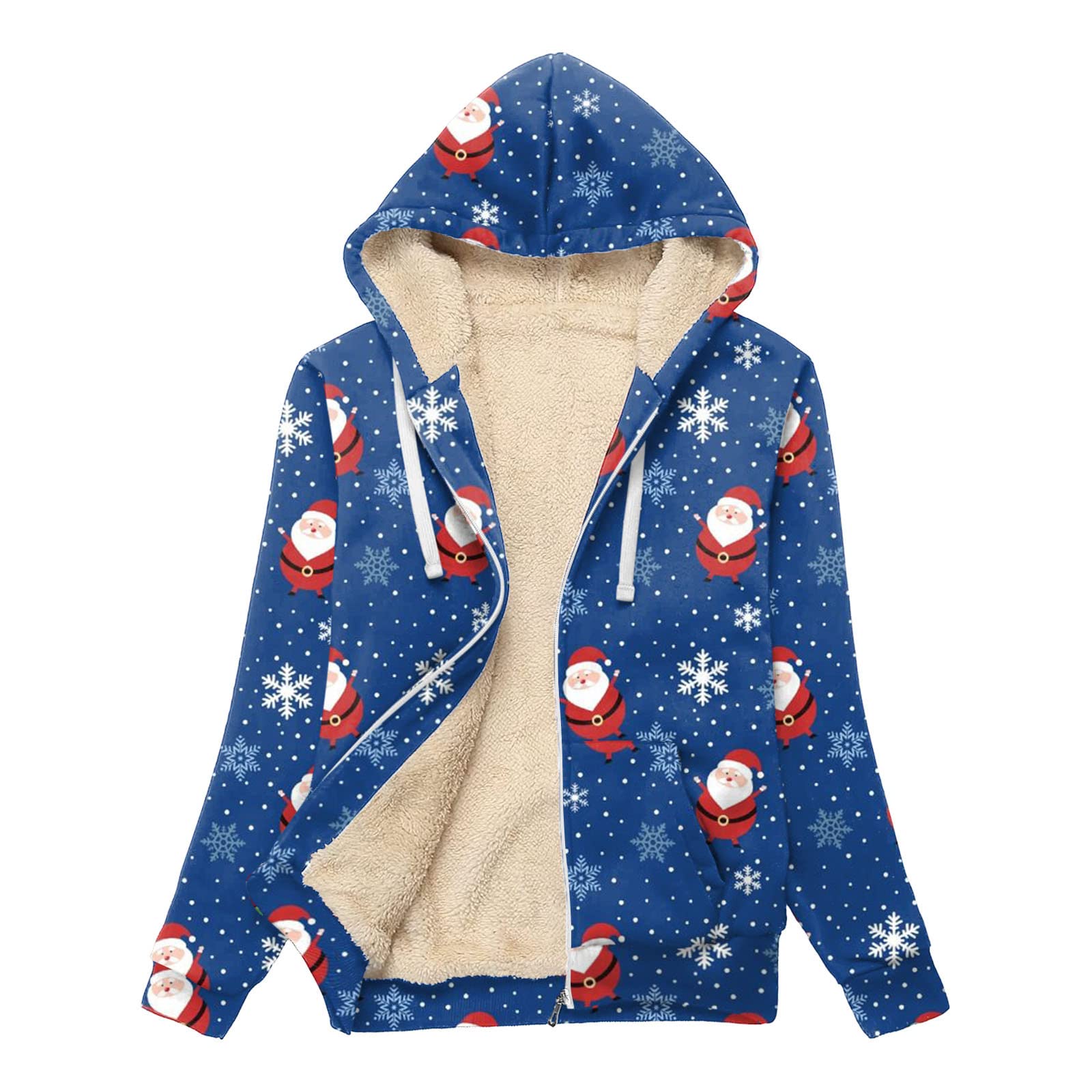 Zip Hoodie Sweater Womens Autumn Winter Plush Jacket Casual Hoodie Coat Gentle Fawn Sweater