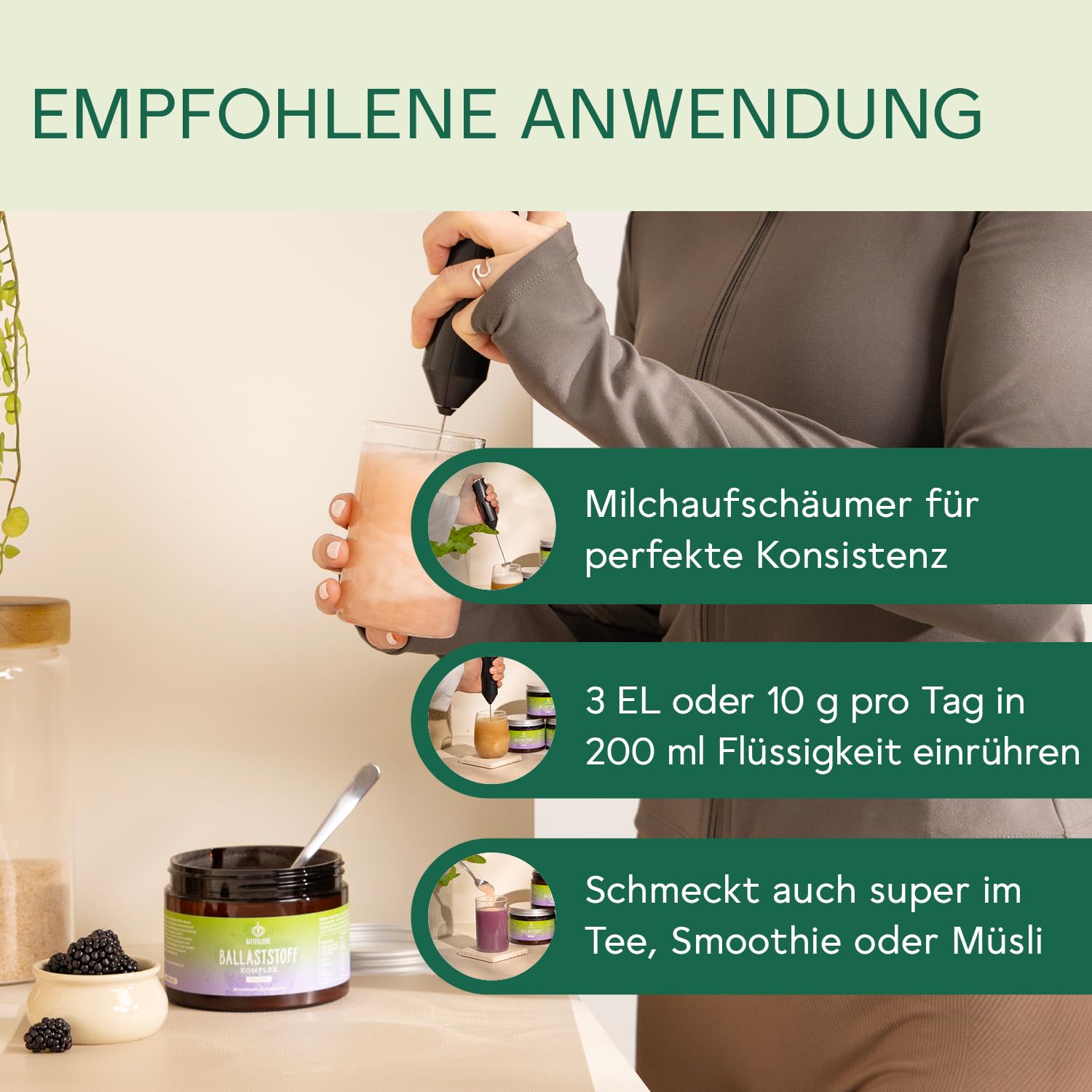 BitterLiebe Ballaststoff Pulver mit Zitronen Geschmack - Mix aus Flohsamenschalen gemahlen, Inulin (Präbiotika), Apfelfaser und Akazienfaser - Multi Ballaststoff Komplex, perfekte Darmkur - 2x300g