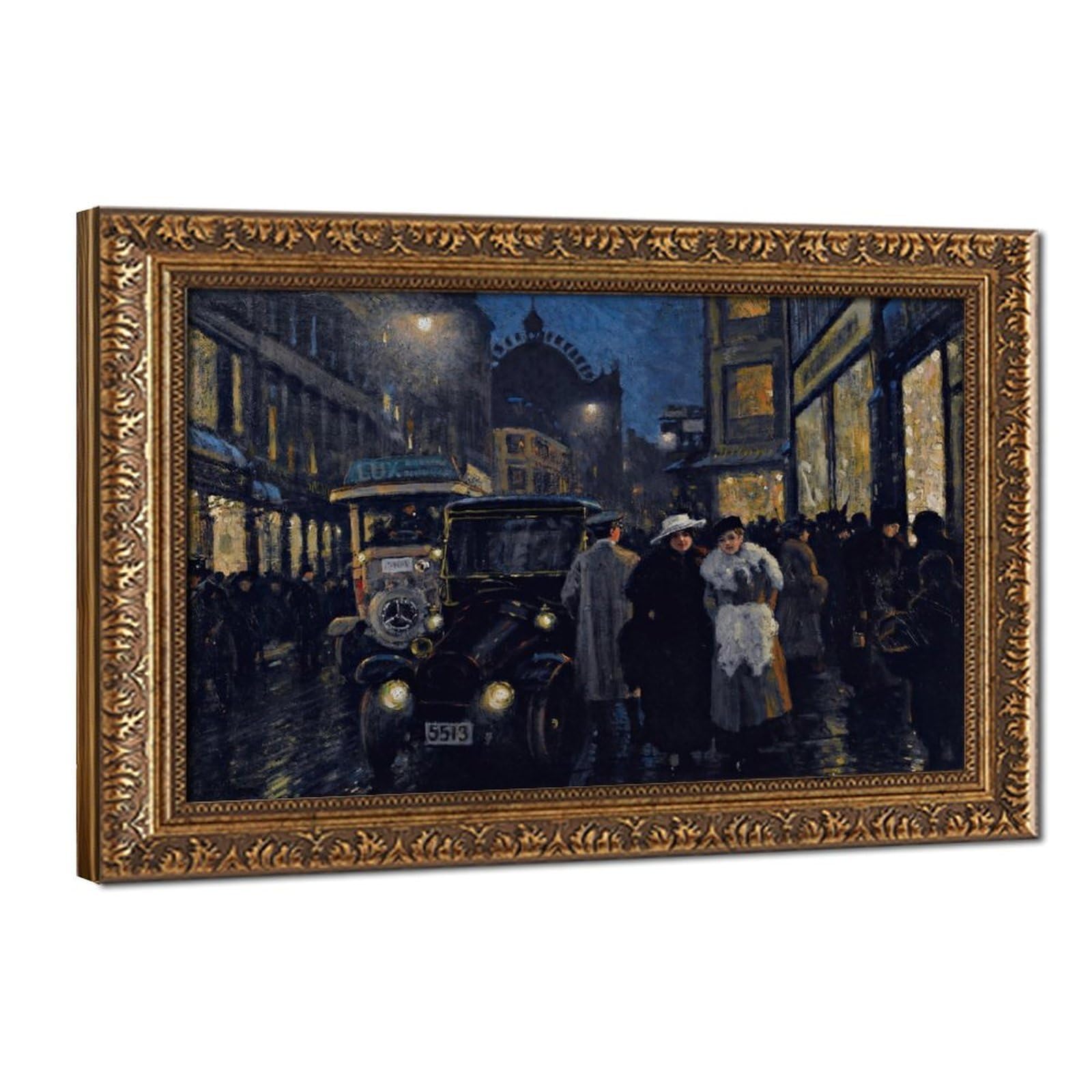 WCYB Evening Stroll on The Boulevard by Paul Gustav Fischer Reproductio Prints Posters Canvas Deco Paintings Wall Art For Office Living Room Hangable Frame