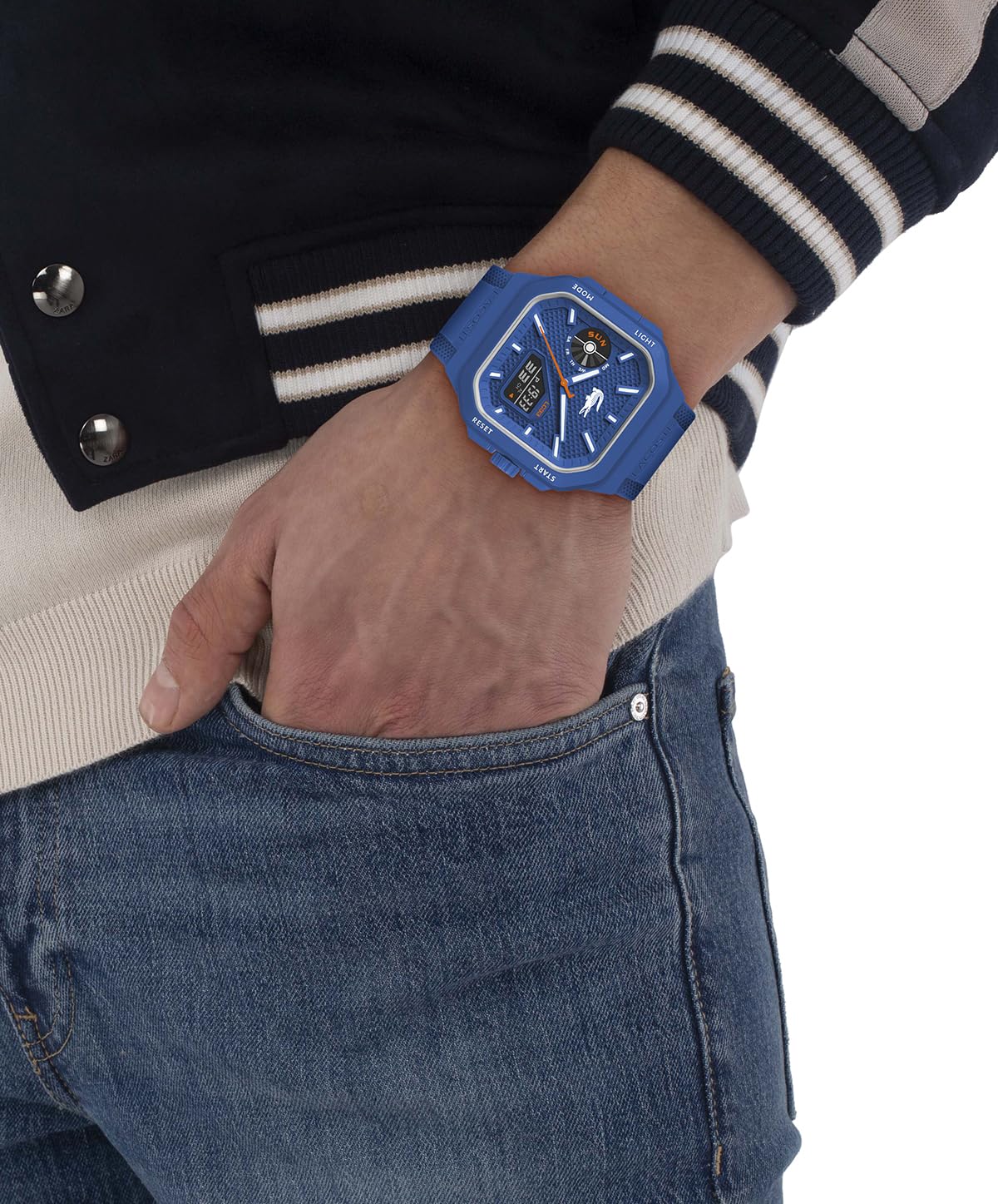 Lacoste Orologio con Movimento al Quarzo a Tre Lancette Collezione LC33 SQUARE con Cinturino in Silicone - Disponibile in versione Blu, Verde o Bianca
