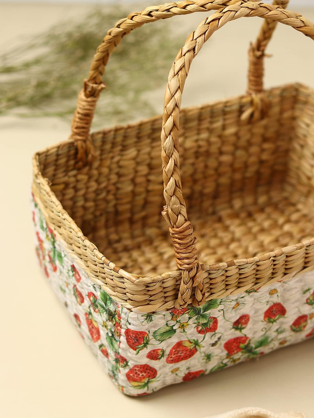 Habere India-All the Cultures Fabricating India Gift hamper baskets | decorative storage baskets | clothes storage baskets | Fruit baskets (Decoupage 06_10*8*5 Inches)