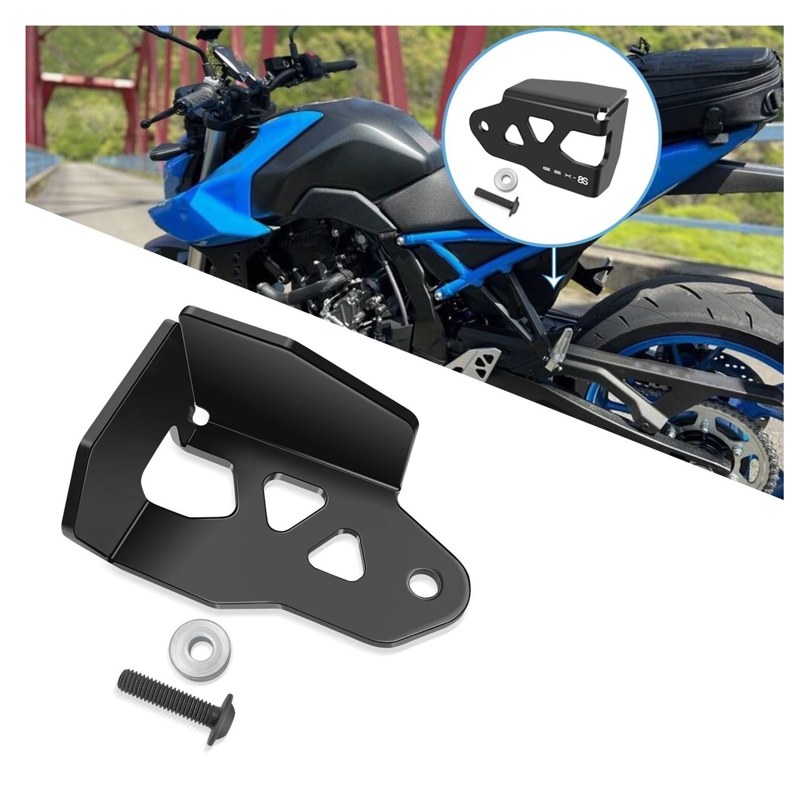 Réservoir Liquide Frein Protecteur Couvercle De Protection du Maître-Cylindre De Frein Arrière Moto Couvercle Protection pour Bidon D'huile pour GSX-8S GSX-8R GSX-S1000GT 2023