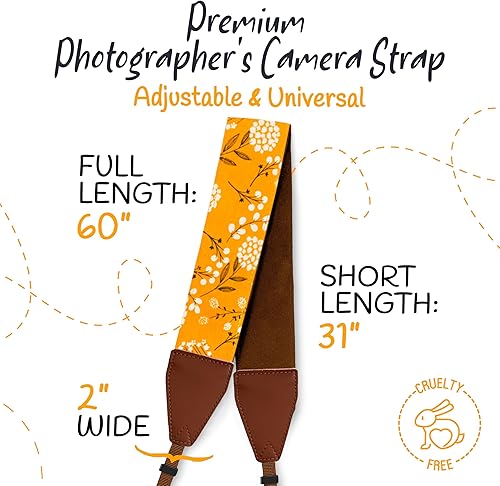 Miniatura 5 de Art Tribute Correa de cámara para el hombro, cinturón cruzado para todas las cámaras DSLR y sin espejo, incluyendo binoculares, correa universal con