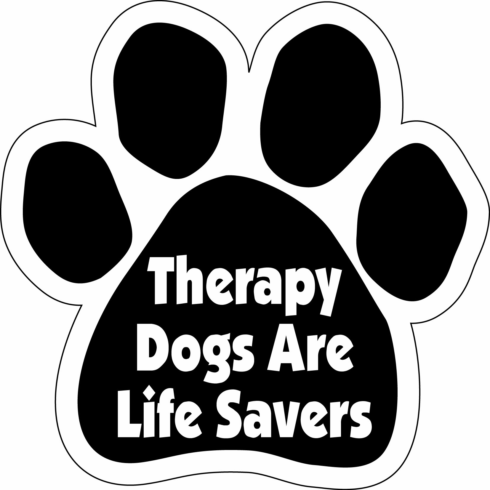 Imagine This Paw Car Magnet, Therapy Dogs are Life Savers, 5-1/2-Inch by 5-1/2-Inch
