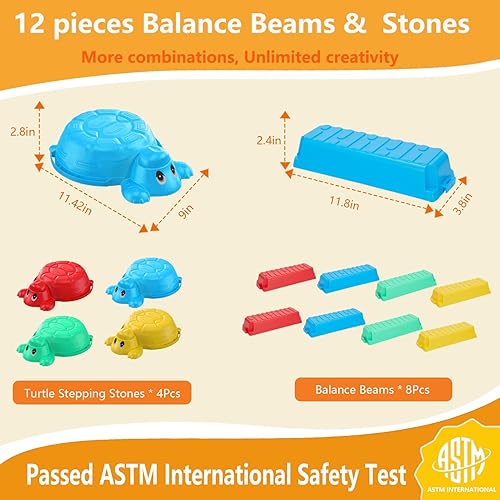 Miniatura 2 de Balance Beams - Piedras para niños  12 piezas de tortugas para saltar piedras de equilibrio para niños pequeños en interiores o exteriores, juego de
