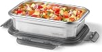 Starfrit LocknLock STEEL - Stainless Steel Container - 20oz/600ml - Airtight & Leakproof - 4-Sided Locking Lid