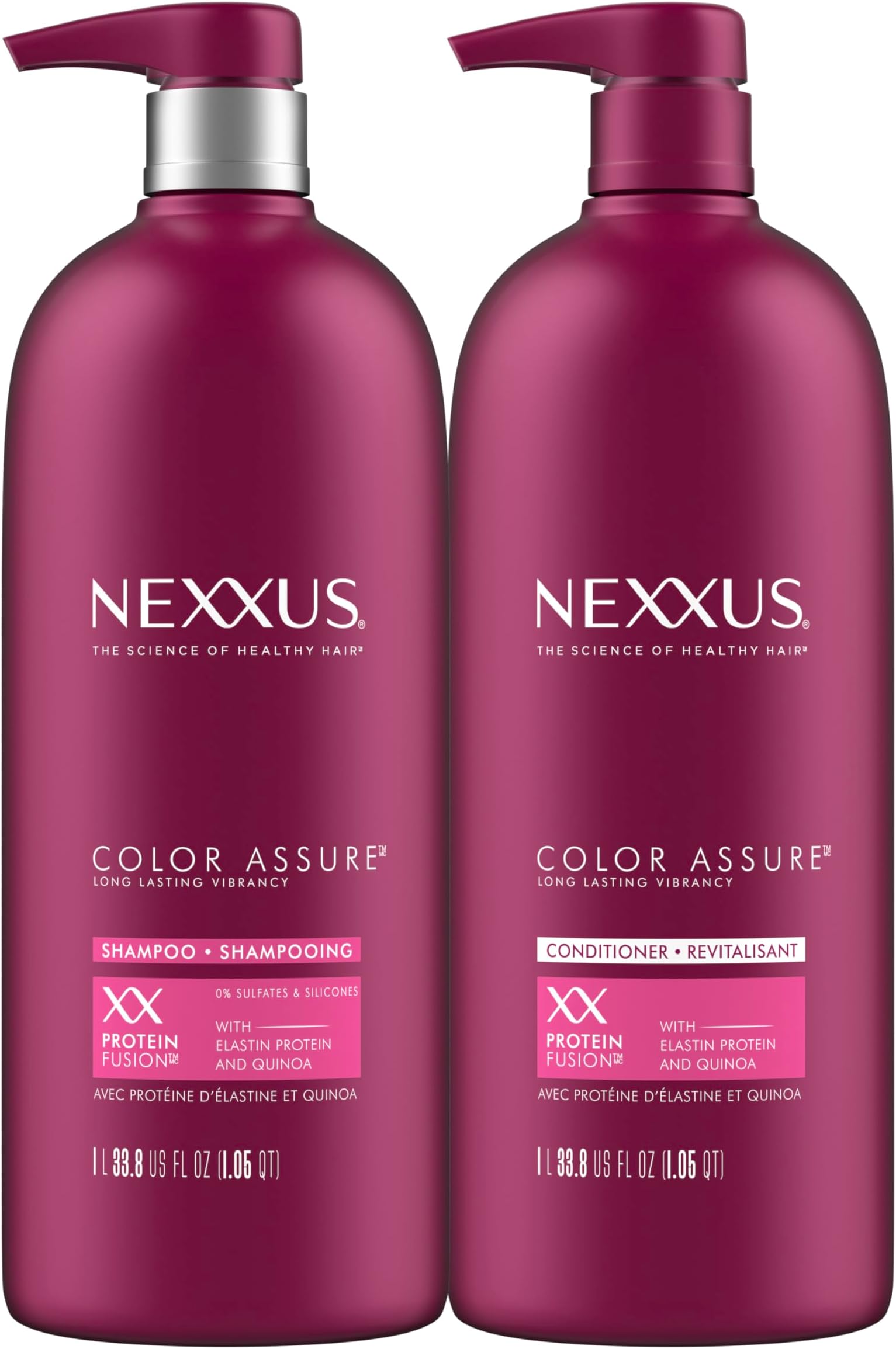 Nexxus Color Shampoo And Conditioner For Treated Hair Enhance Vibrancy Up To 40 Washes 33.8 Oz, 2 Count