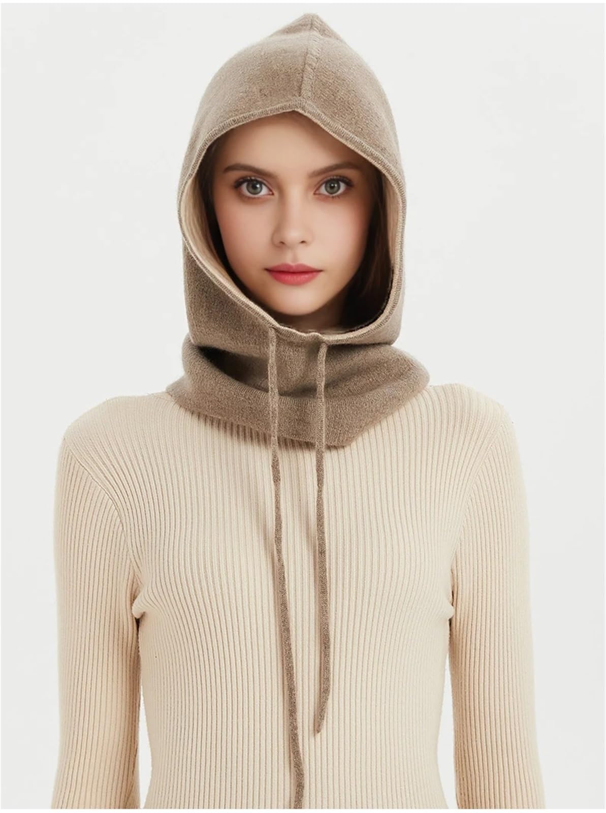 Gorro Unisex de Cachemir, cálido y Grueso con cordón Ajustable, Que Protege Las Orejas, la Cara el Cuello. Bufanda Multifuncional para Esquí Correr