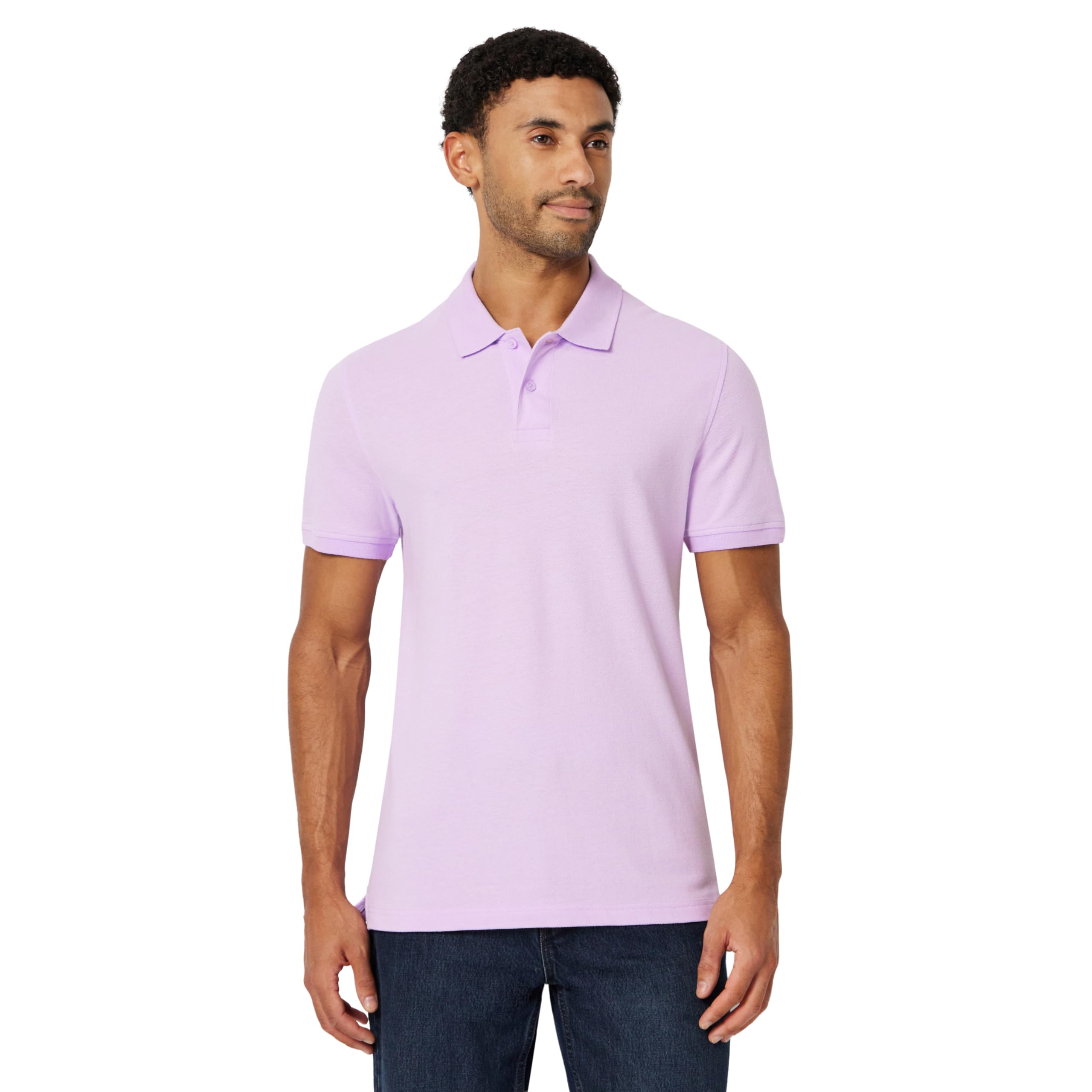 Amazon Essentials Men's Short Sleeve Slim-Fit Cotton Pique Polo Shirt, Breathable Collared