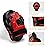 Valleycomfy Boxing Curved Focus Punching Mitts- Leatherette Training Hand Pads,Ideal for Karate, Muay Thai Kick, Sparring, Dojo, Martial Arts(Red)