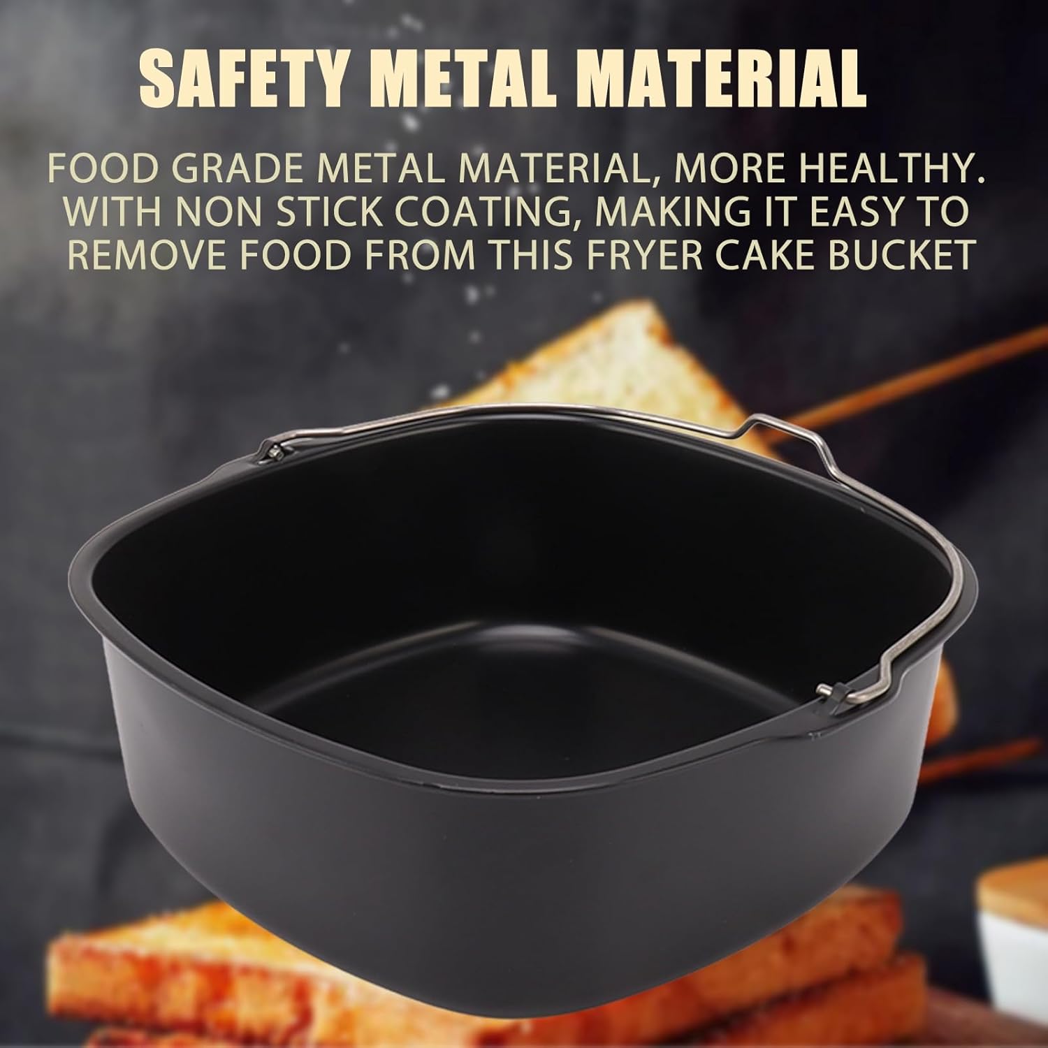 Air Fryer Cake Pan, 7in/8in Nonstick Air Fryer Cake Barrel, Pizza Bread Baking Pan Basket Kitchen Accessory for 3.8QT-8QT Standard Deep Fryers, Dishwasher Safe (7 inch) - Image 4