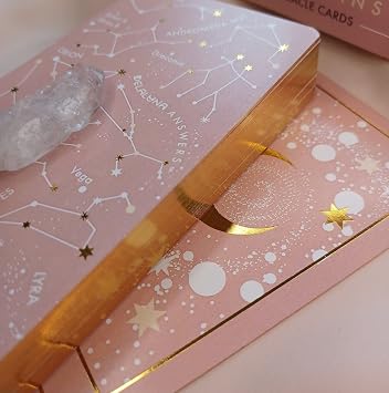 Delaluna Answers Oracle Cards: 53 Love Tarot Cards Deck for Beginners, Hidden Truth Affirmations with Gold Embossing for Women, Angel & Fairy Cards with Meanings, Witchy Gifts with Guidebook