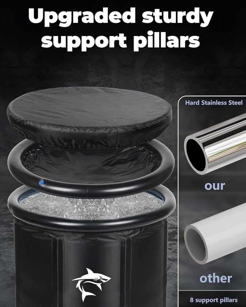 Vasca Crioterapia Ice Bath XL 80cm - Completa Con Termometro, Borsa E Supporti In Acciaio