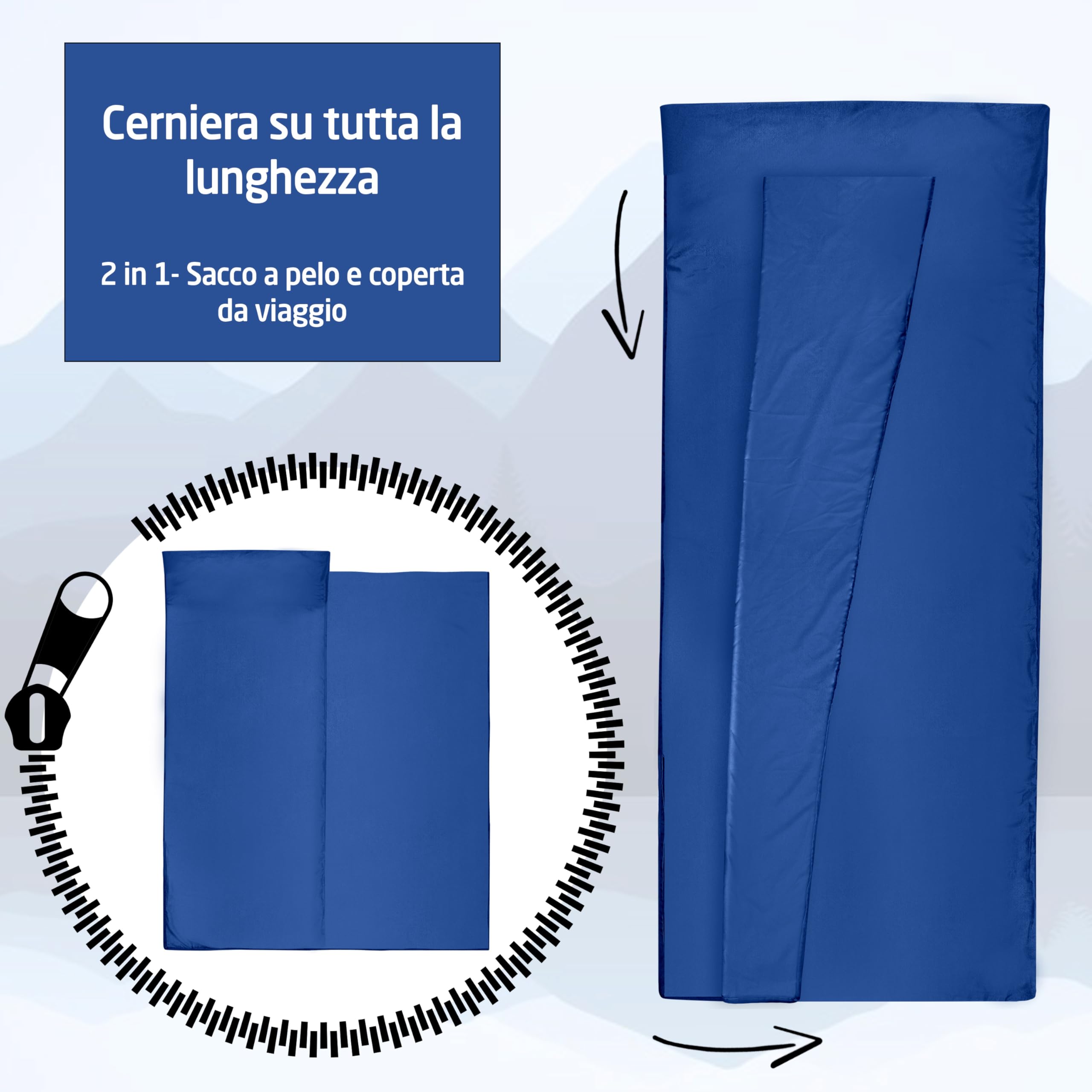 Miqio Fodera per Sacco a Pelo e Lenzuolo da Viaggio 2 in 1, Taglia XL, Sacco a Pelo da Viaggio Ultra Piccolo e Ultra Leggero, Sacco a Pelo in Microfibra con Scomparto per Cuscini